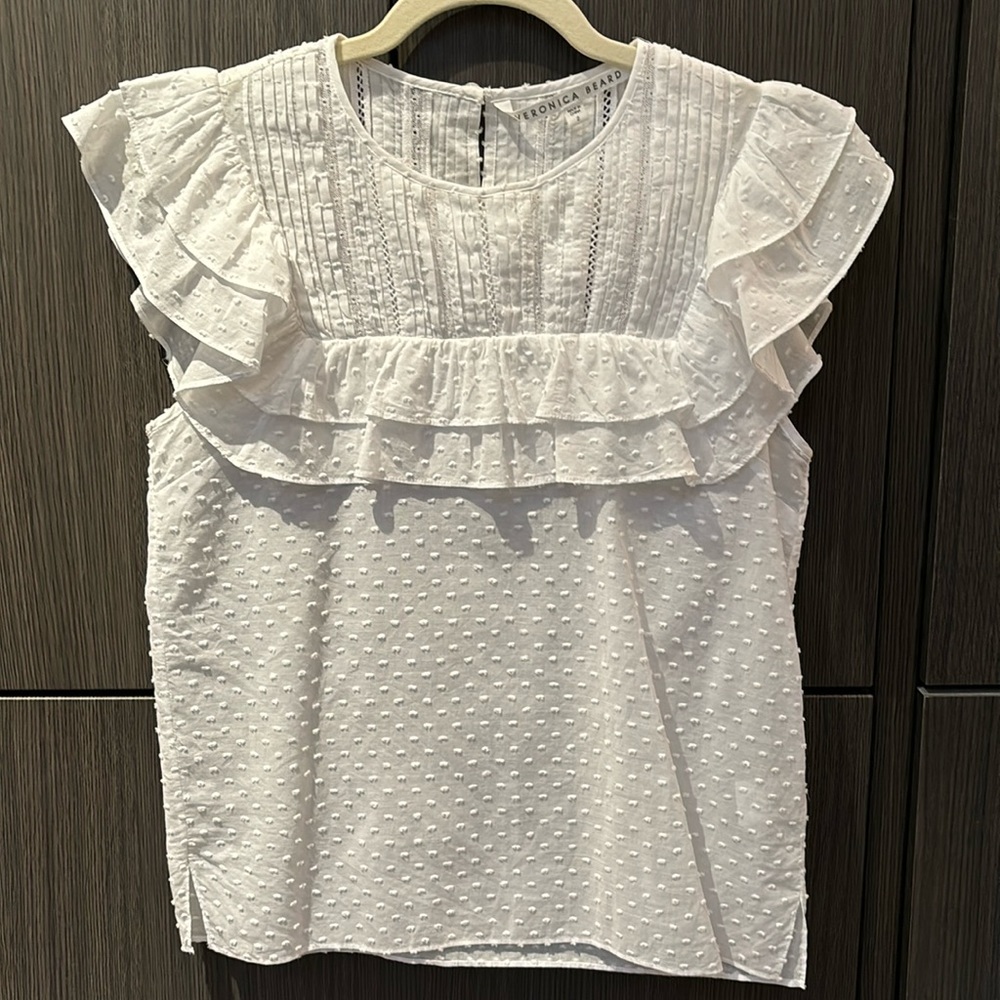 Veronica Beard cotton Swiss dot top